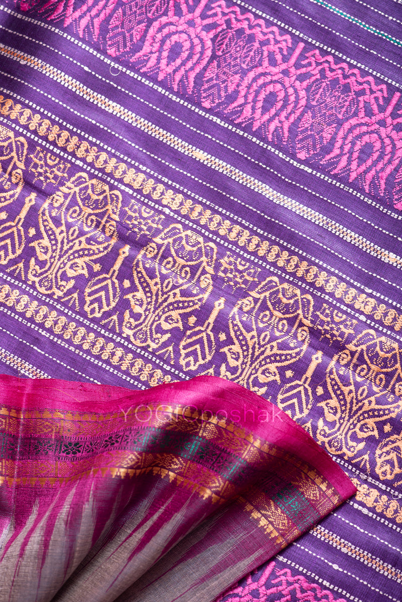 Narayani | Handwoven jala tussar silk saree | Ganga Yamuna border | Na ...