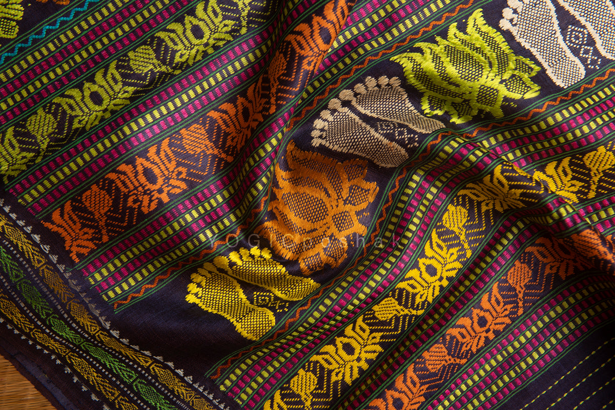 Pada Padma | Handwoven jala tussar silk saree | Ganga Yamuna border ...