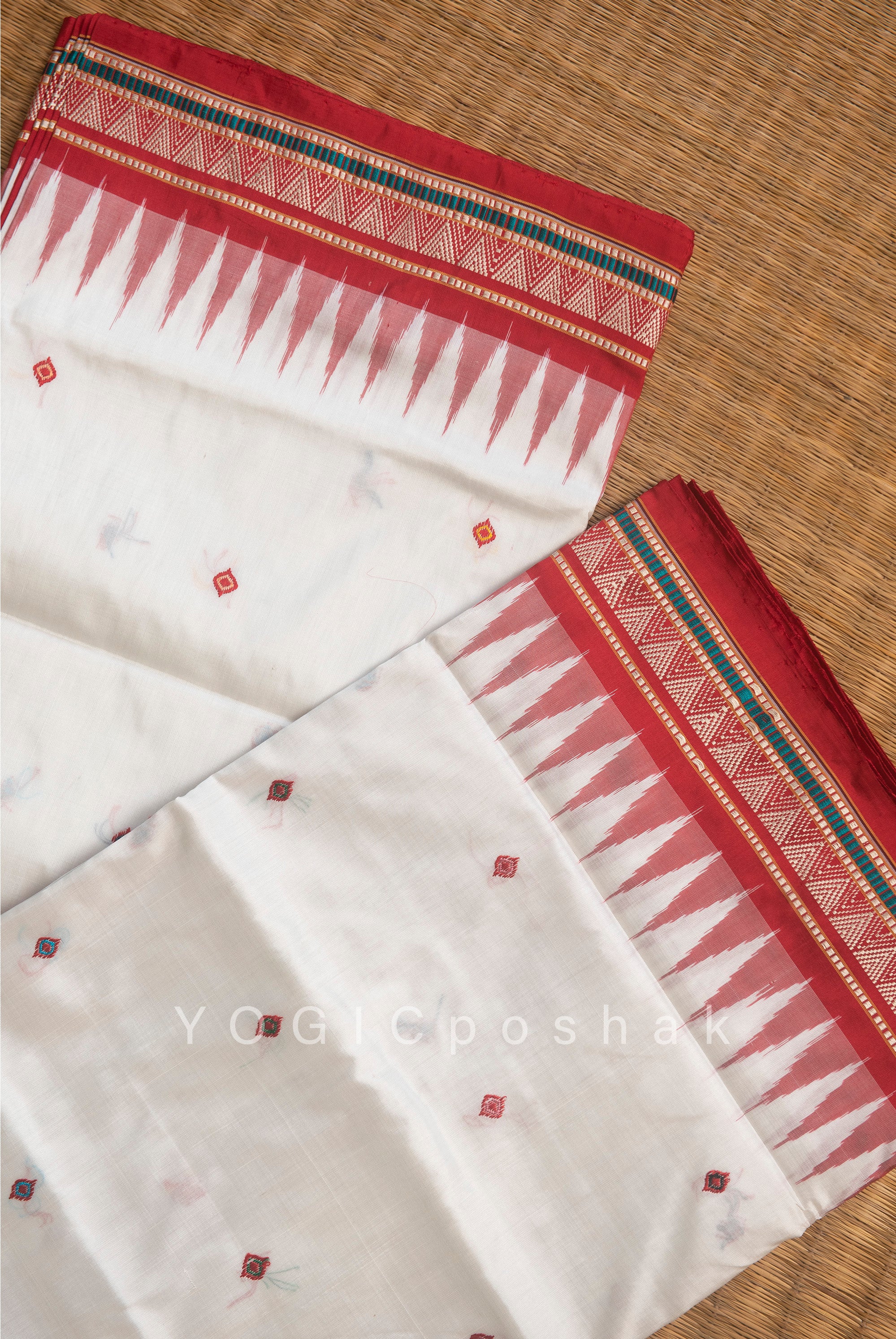 Red n White | Dongria Saree | Odisha Handloom | Pata silk