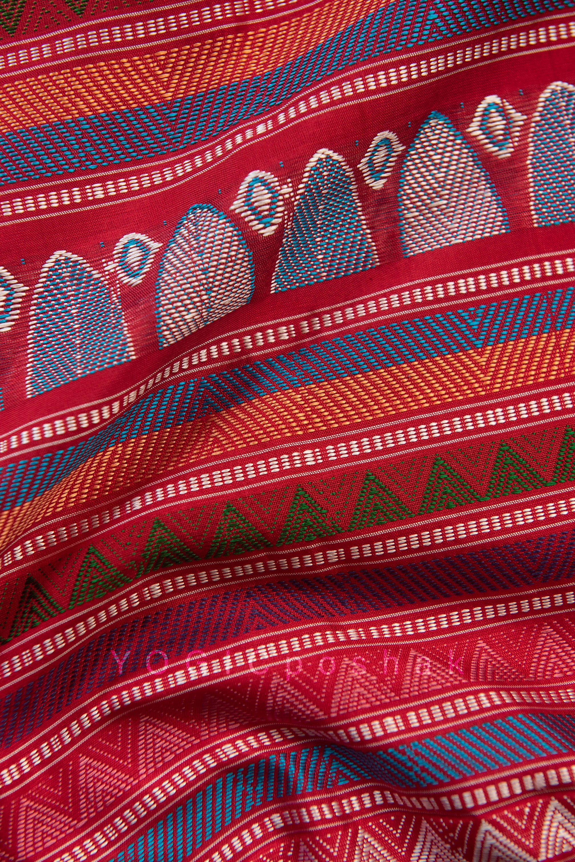 Red n White | Dongria Saree | Odisha Handloom | Pata silk