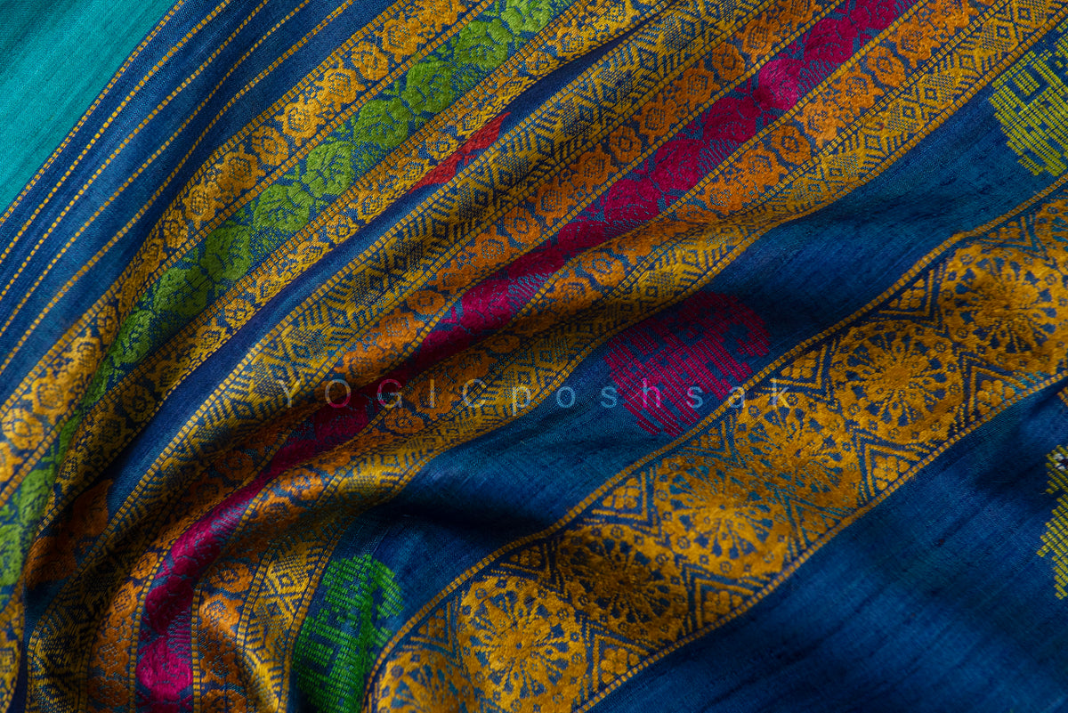 Gautama| Handwoven jala tussar silk saree | Ganga Yamuna border | Ocea ...