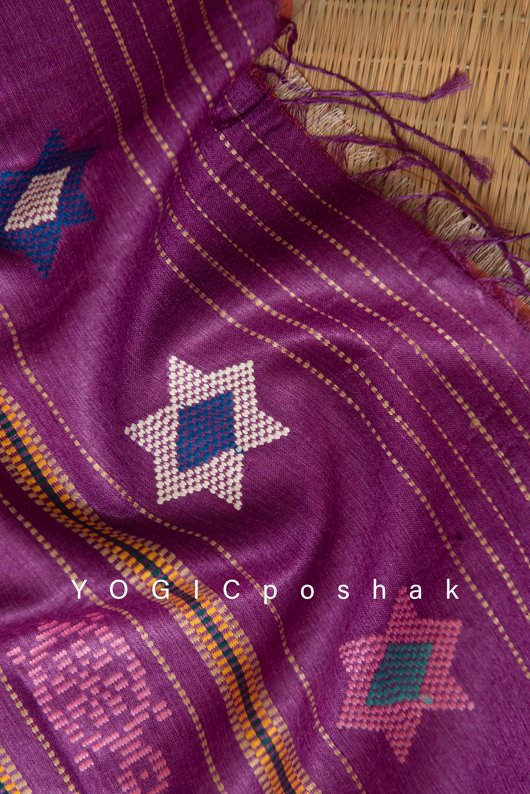Tussore Aalaya | handwoven natural tussar silk saree | tussar color – YOGICposhak