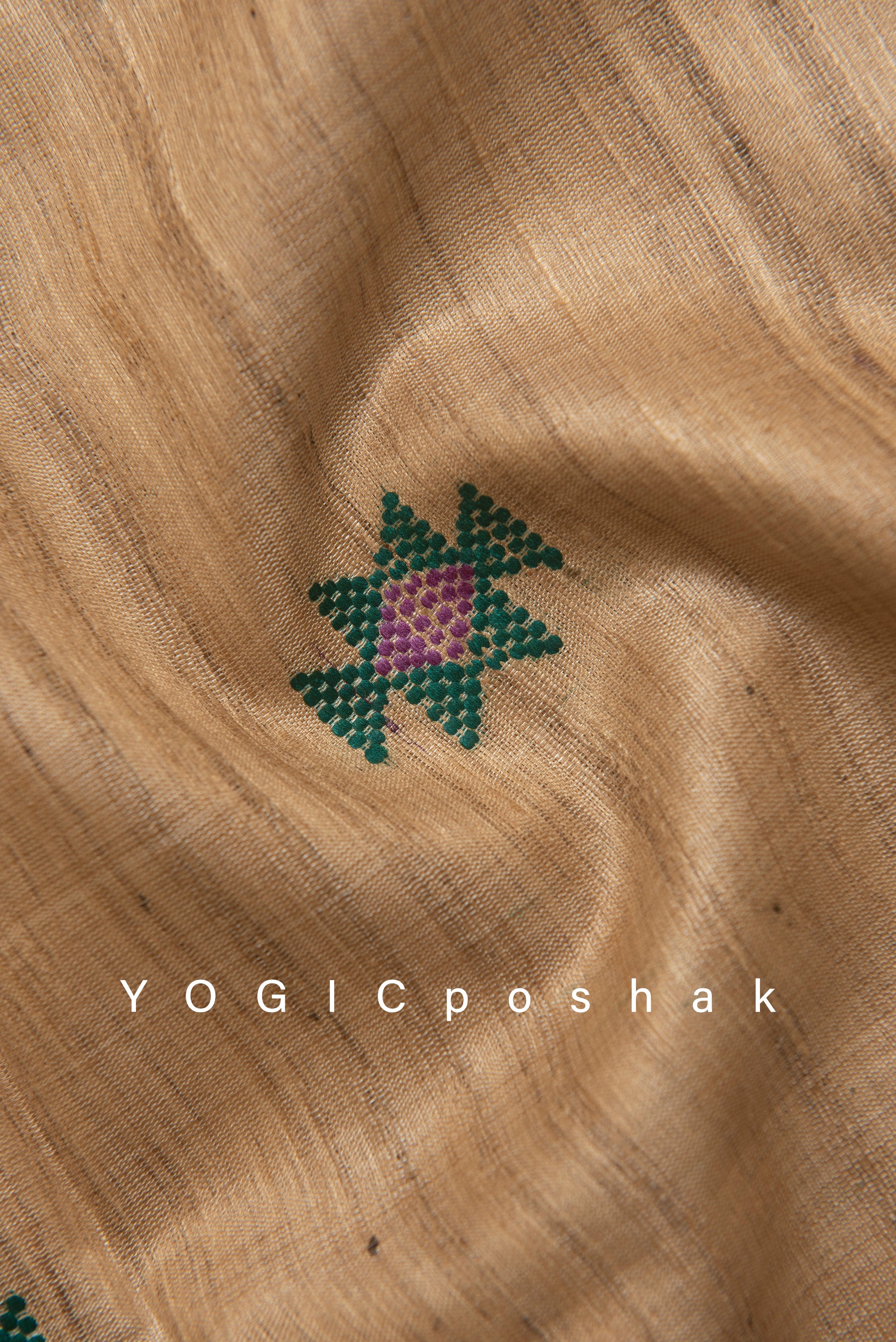Tussore Aalaya | handwoven natural tussar silk saree | tussar color – YOGICposhak