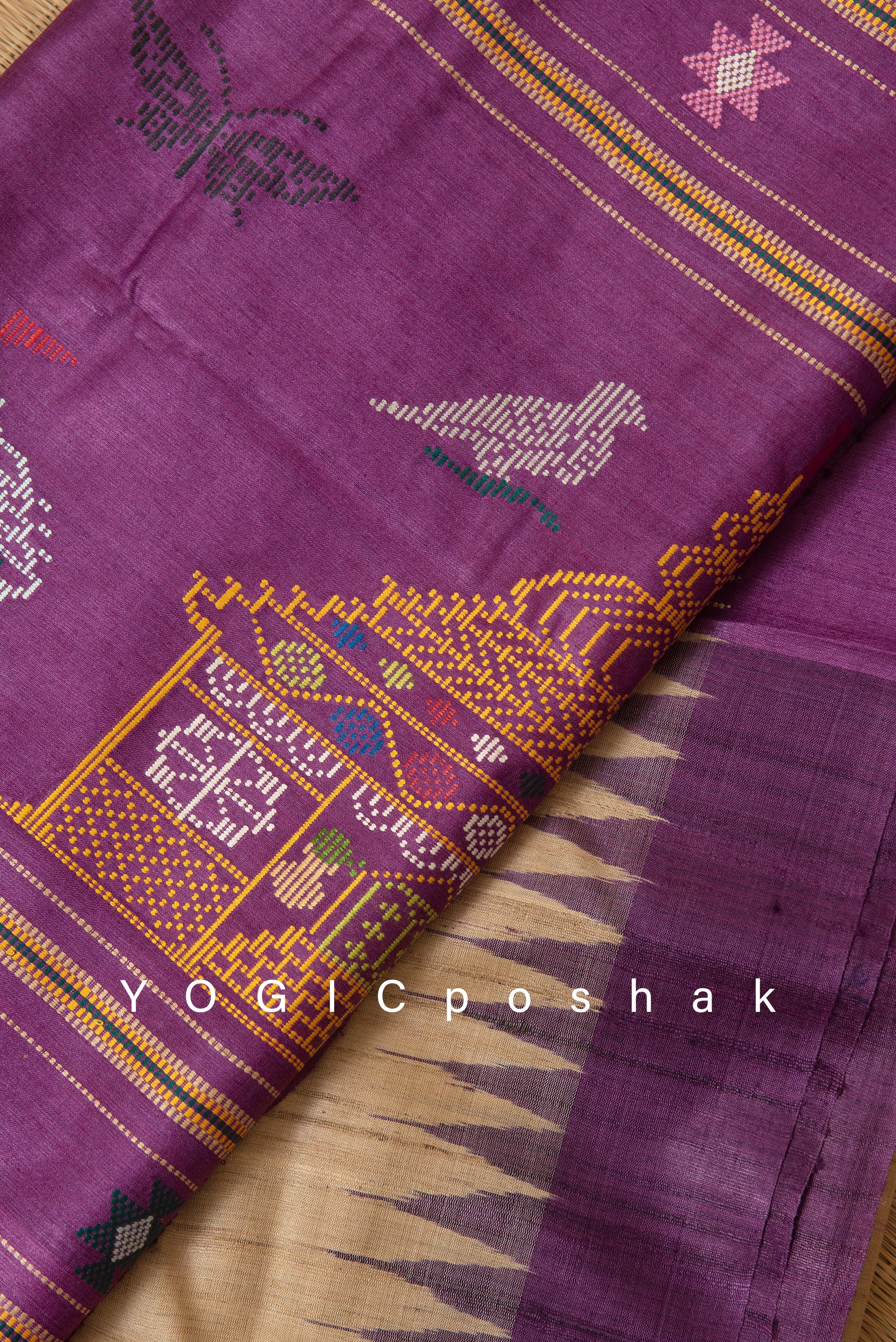 Tussore Aalaya | handwoven natural tussar silk saree | tussar color – YOGICposhak