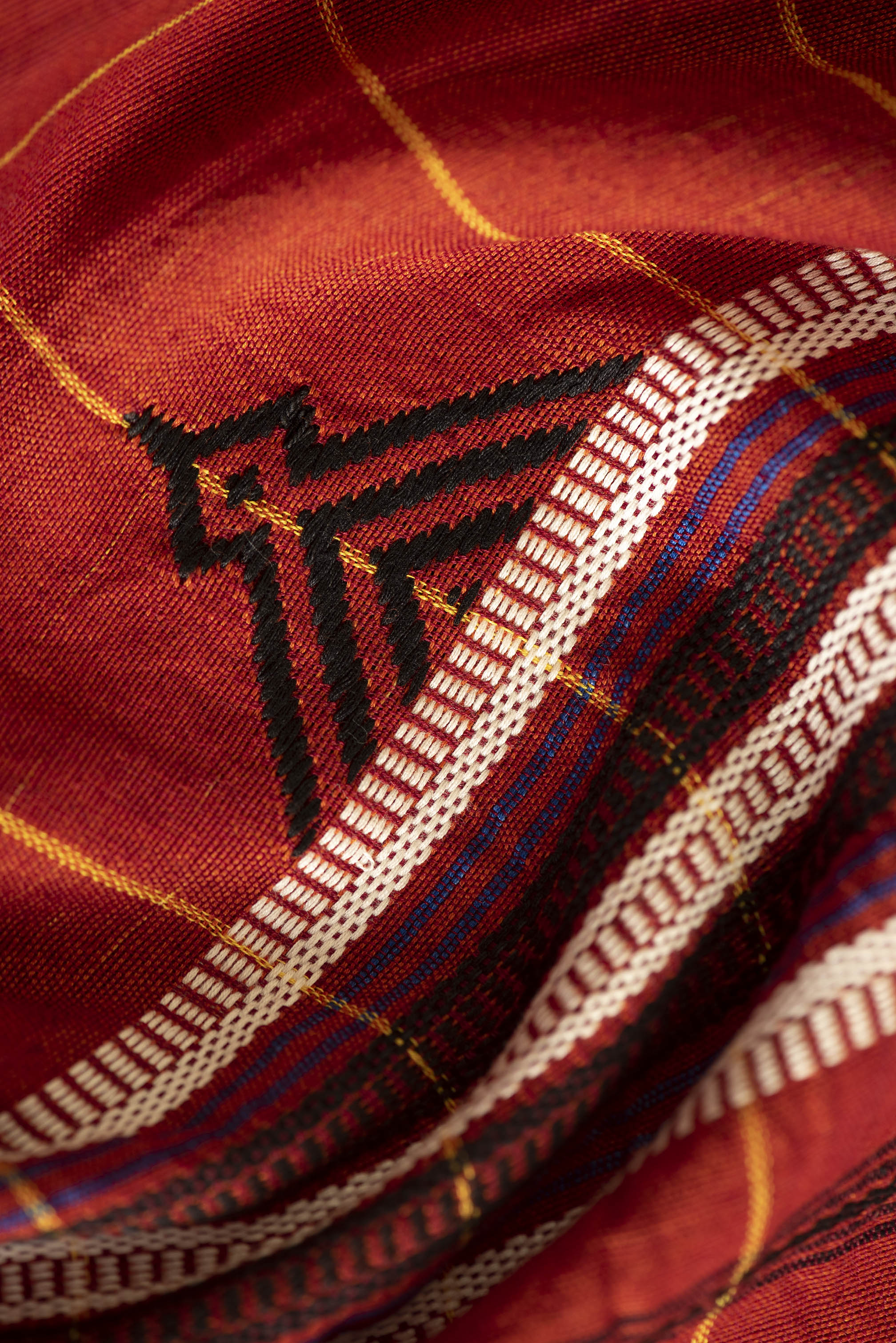 Kotpad handloom cotton saree | natural dyed | Madder red