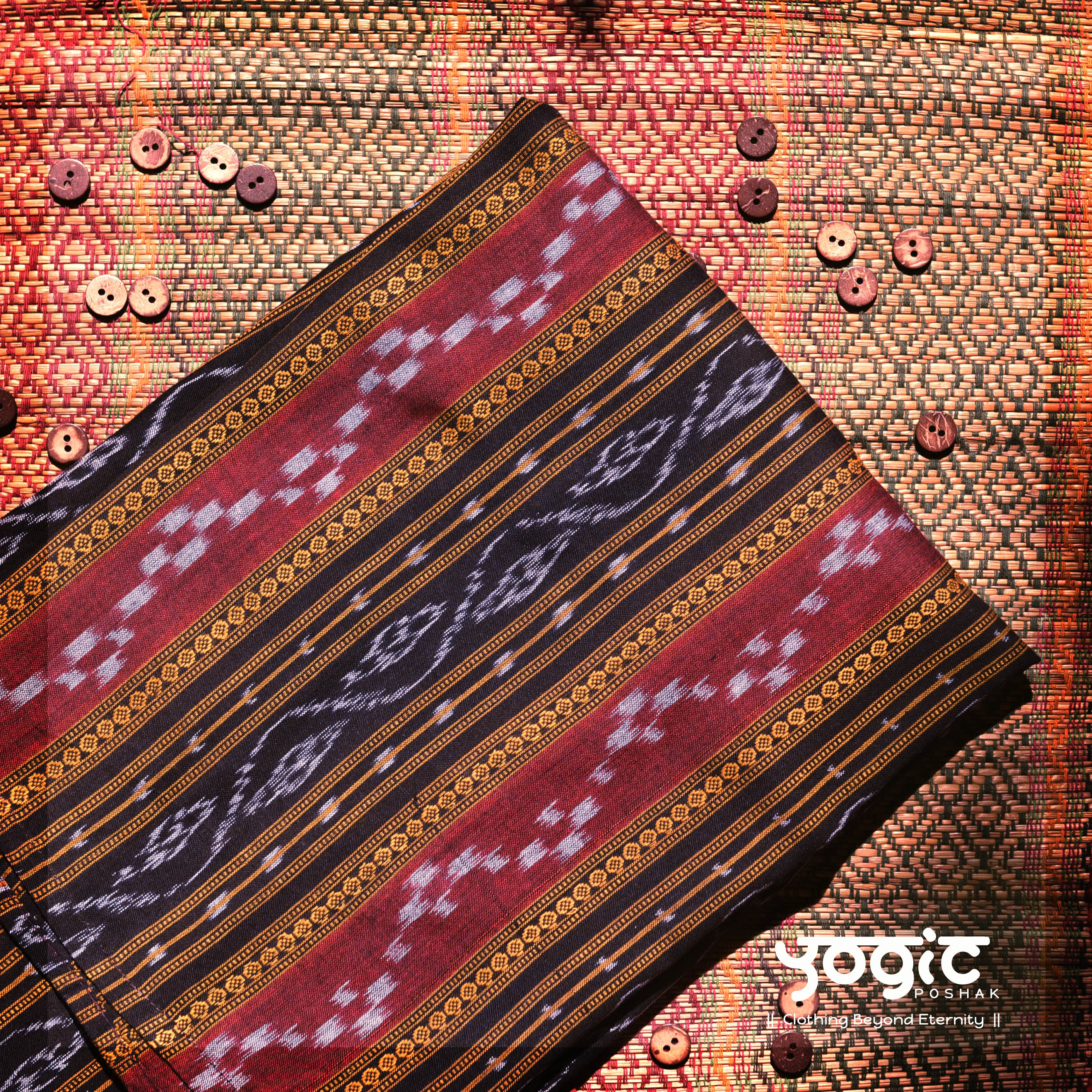 Agastya | red n black | pasapalli ikat |  handloom cotton kurta for men