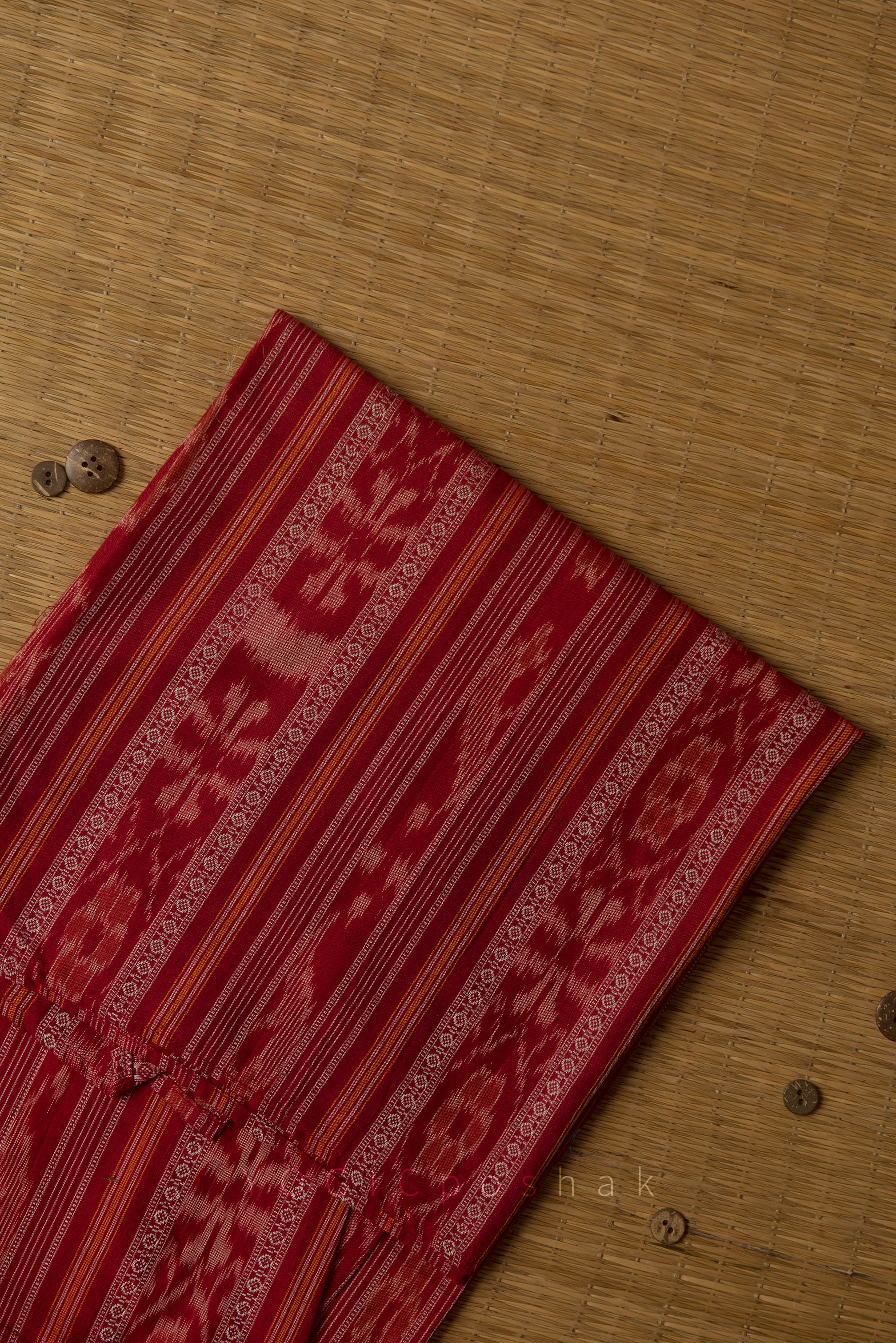 Angiras Angiras | Madder Red | Ikat | Hand weaved Cotton Kurta for Men ...