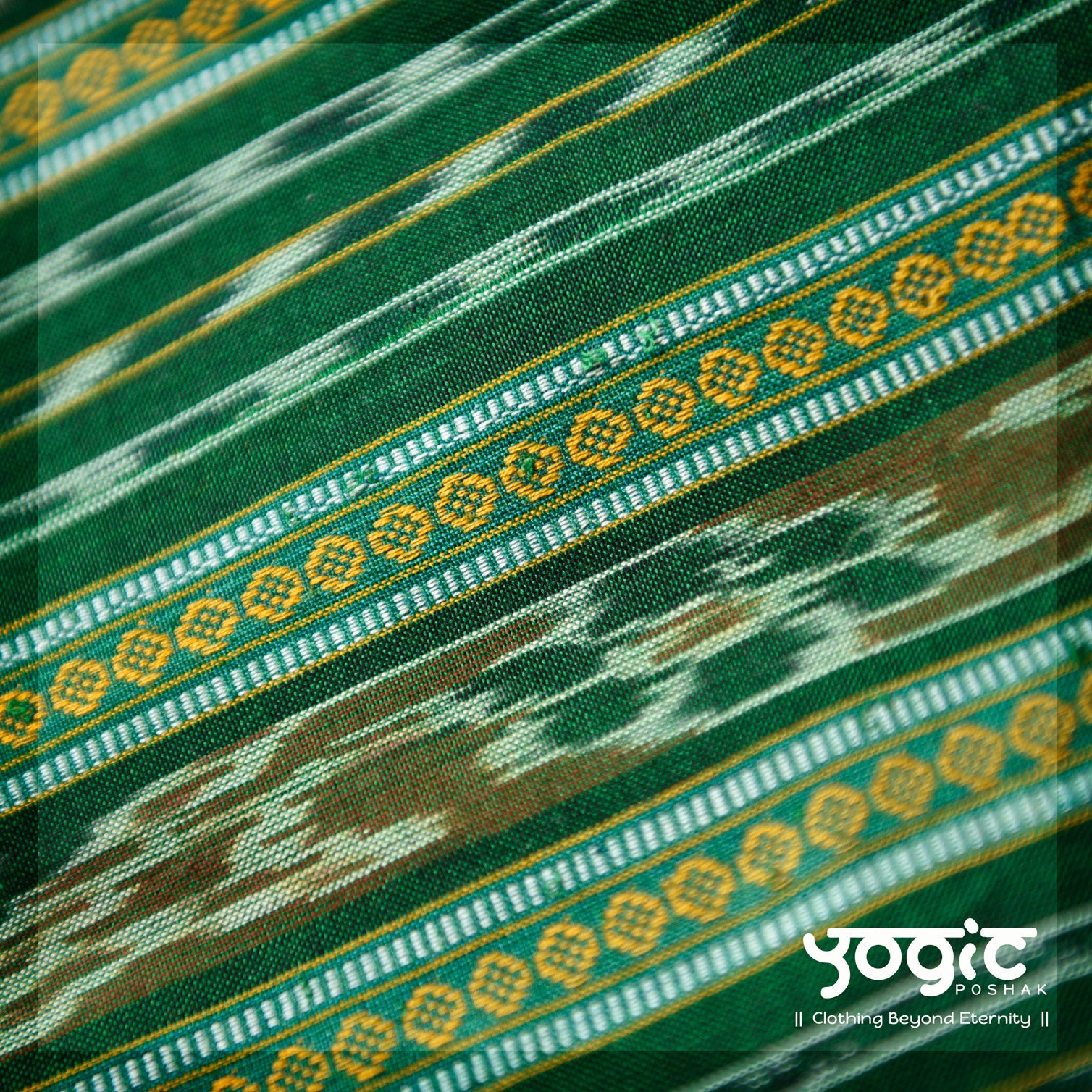 Angiras | deep green | ikat | hand weaved cotton kurta for men